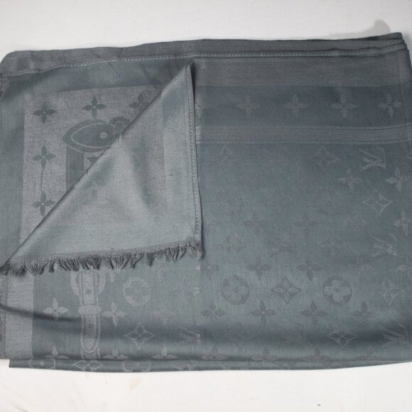 Louis Vuitton Stole Shawl Wrap 65% Cashmere 35% Silk Used - Picture 1 of 10